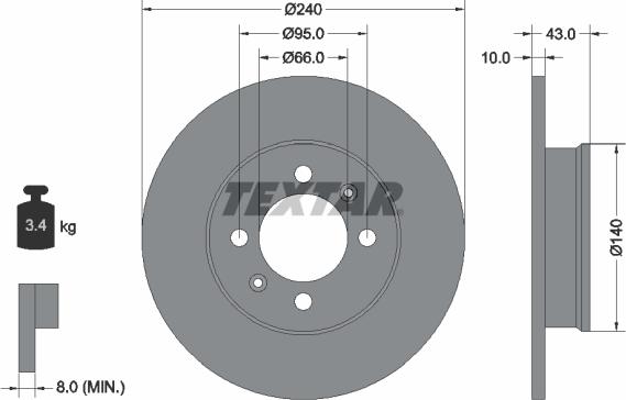 Textar 92152500 - Kočioni disk www.molydon.hr