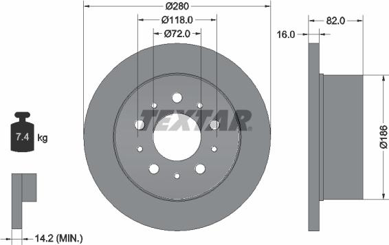 Textar 92157400 - Kočioni disk www.molydon.hr