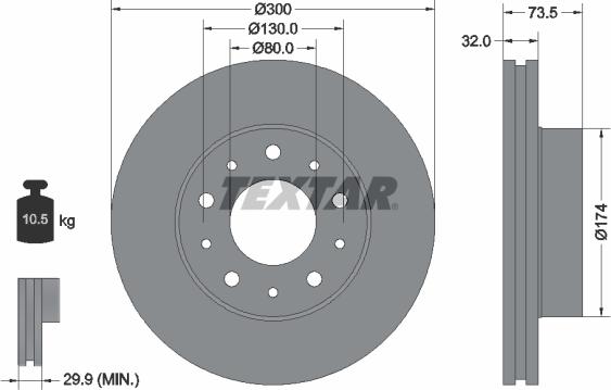 Textar 92157305 - Kočioni disk www.molydon.hr