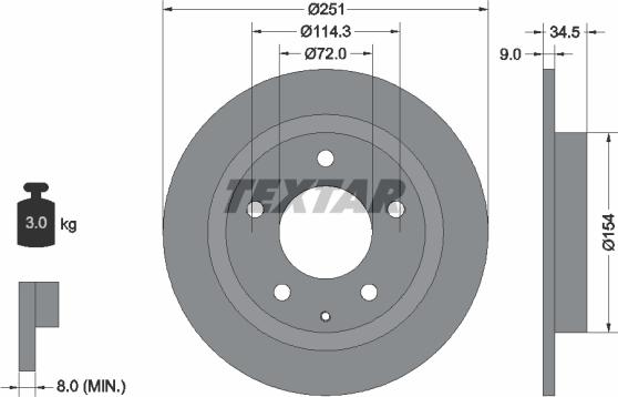 Textar 92169300 - Kočioni disk www.molydon.hr