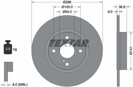 Textar 92169203 - Kočioni disk www.molydon.hr