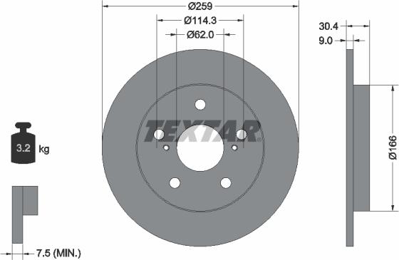 Textar 92164100 - Kočioni disk www.molydon.hr