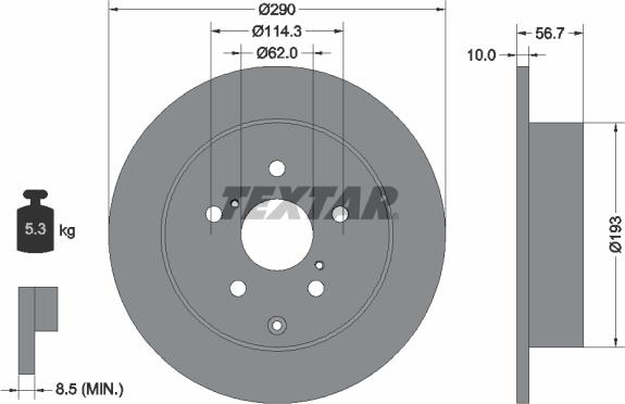 Textar 92164800 - Kočioni disk www.molydon.hr