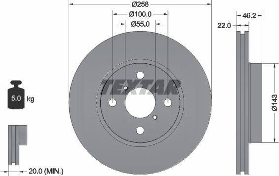 Textar 92164200 - Kočioni disk www.molydon.hr