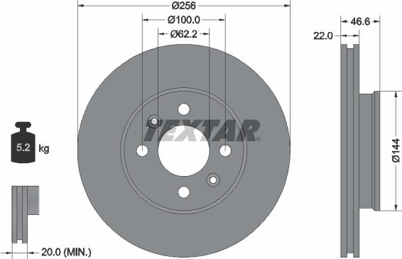 Textar 92164703 - Kočioni disk www.molydon.hr