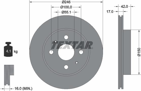 Textar 92165600 - Kočioni disk www.molydon.hr