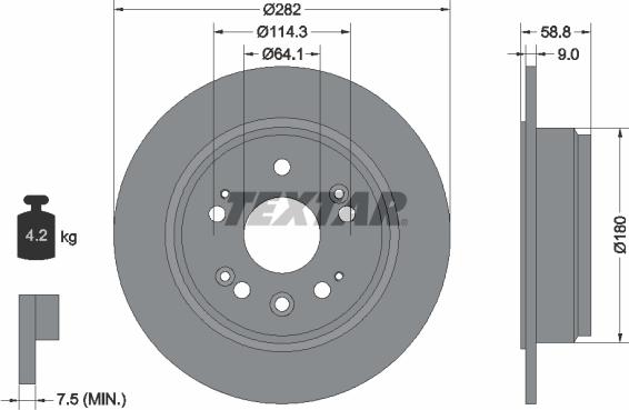 Textar 92165700 - Kočioni disk www.molydon.hr