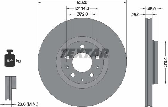 Textar 92166300 - Kočioni disk www.molydon.hr