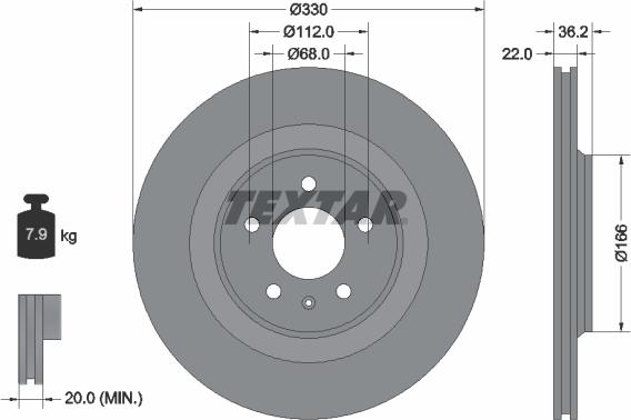 Textar 92160305 - Kočioni disk www.molydon.hr