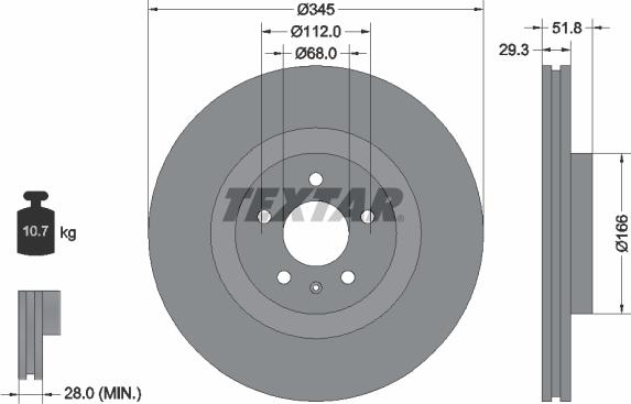 Textar 92160205 - Kočioni disk www.molydon.hr