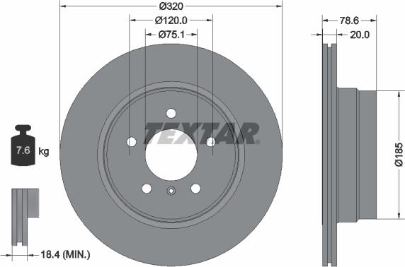 Textar 92161105 - Kočioni disk www.molydon.hr