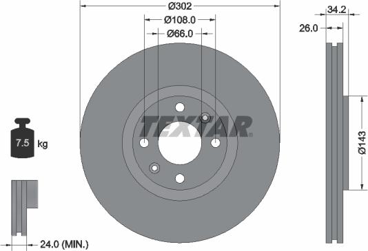 Textar 92168500 - Kočioni disk www.molydon.hr