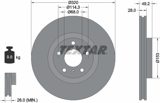 Textar 92162405 - Kočioni disk www.molydon.hr