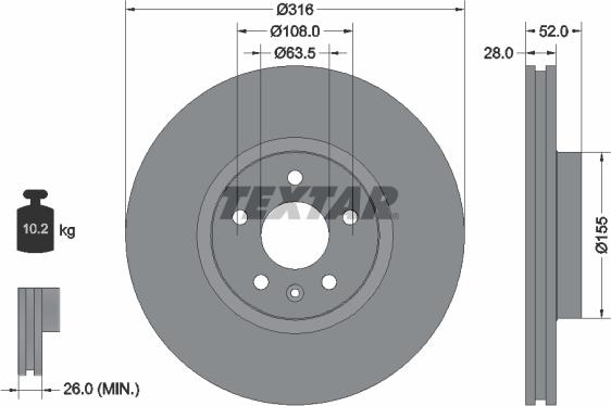 Textar 92162300 - Kočioni disk www.molydon.hr