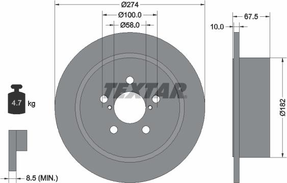 Textar 92167800 - Kočioni disk www.molydon.hr