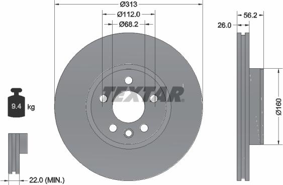 Textar 92109905 - Kočioni disk www.molydon.hr