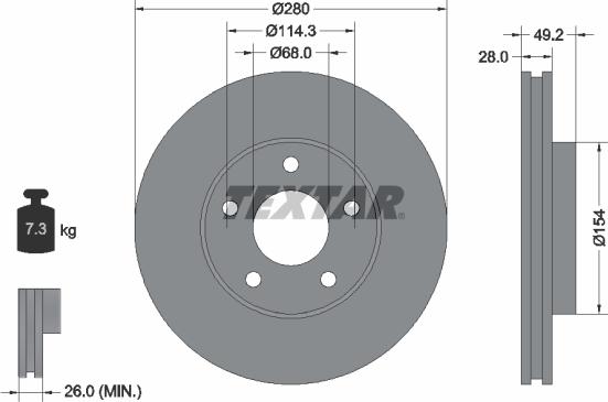 Textar 92109403 - Kočioni disk www.molydon.hr