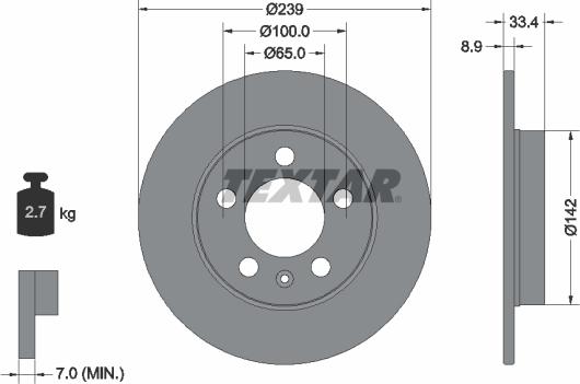 Textar 92105803 - Kočioni disk www.molydon.hr