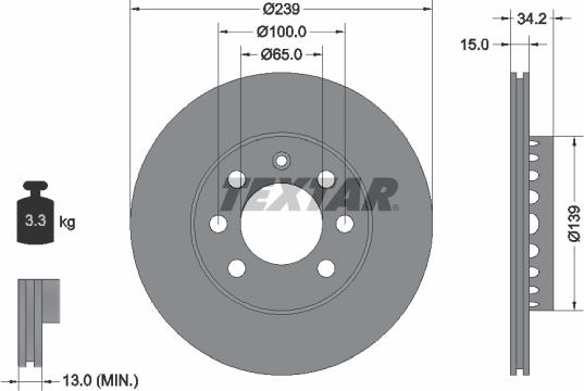 Textar 92106400 - Kočioni disk www.molydon.hr