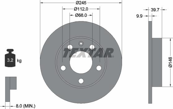 Textar 92106205 - Kočioni disk www.molydon.hr