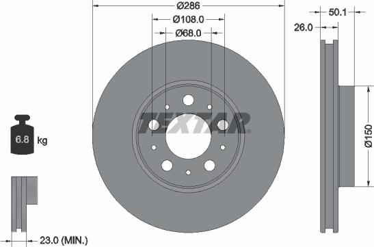 Textar 92100500 - Kočioni disk www.molydon.hr