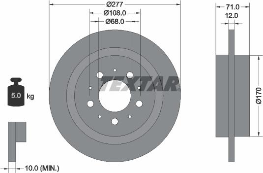 Textar 92100800 - Kočioni disk www.molydon.hr