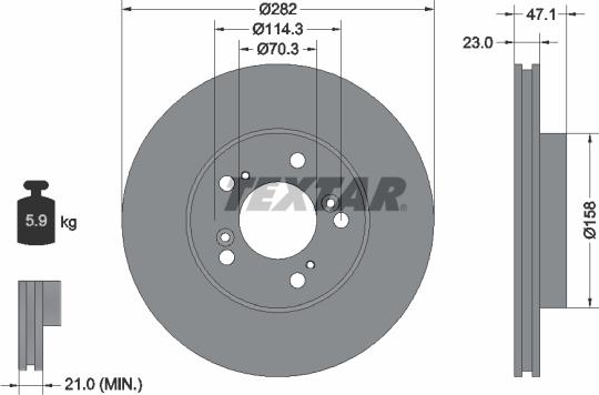 Textar 92101000 - Kočioni disk www.molydon.hr