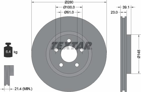 Textar 92108505 - Kočioni disk www.molydon.hr