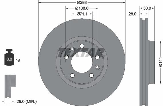 Textar 92108000 - Kočioni disk www.molydon.hr