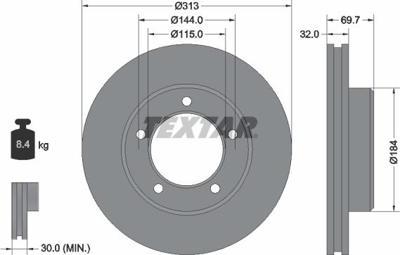 Textar 92108100 - Kočioni disk www.molydon.hr