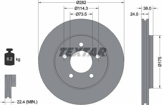 Textar 92108700 - Kočioni disk www.molydon.hr