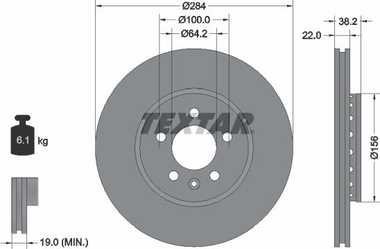 Textar 92103400 - Kočioni disk www.molydon.hr