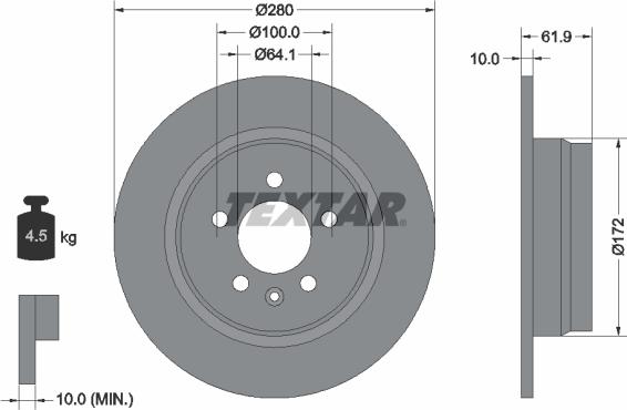 Textar 92103500 - Kočioni disk www.molydon.hr