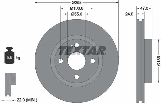 Textar 92103100 - Kočioni disk www.molydon.hr