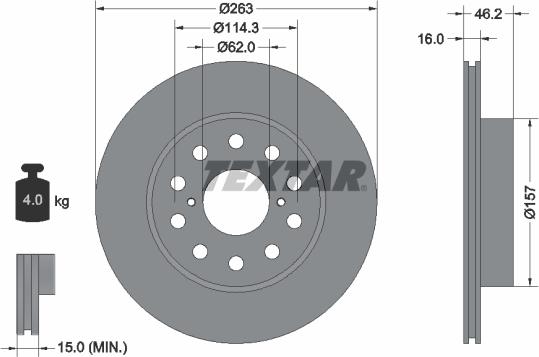 Textar 92114500 - Kočioni disk www.molydon.hr