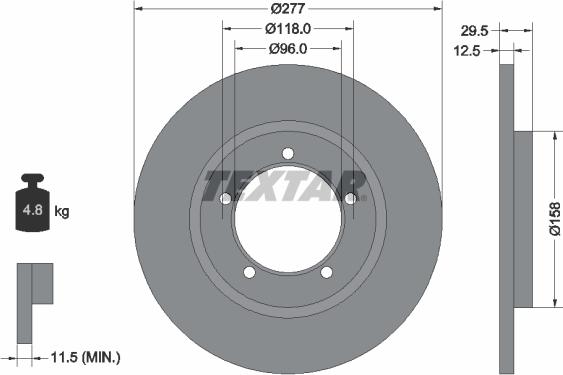 Textar 92114100 - Kočioni disk www.molydon.hr