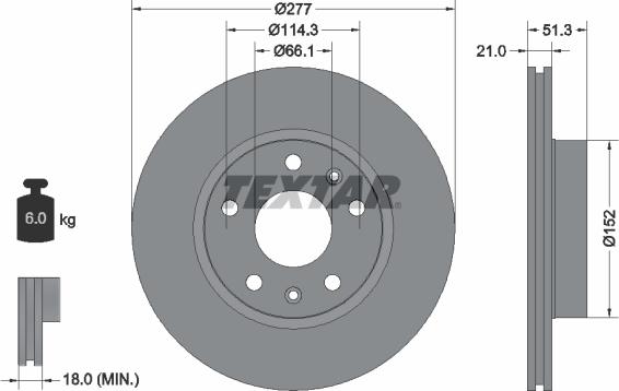 Textar 92115705 - Kočioni disk www.molydon.hr