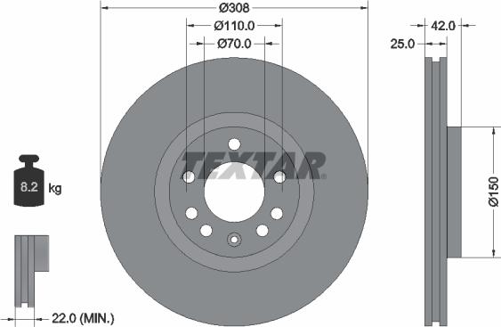 Textar 92110905 - Kočioni disk www.molydon.hr