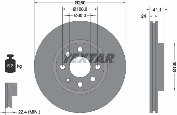 Textar 92111100 - Kočioni disk www.molydon.hr