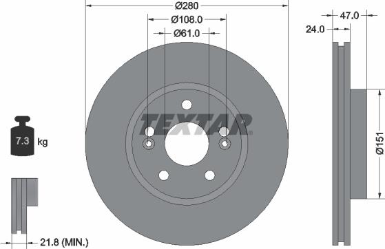 Textar 92118900 - Kočioni disk www.molydon.hr