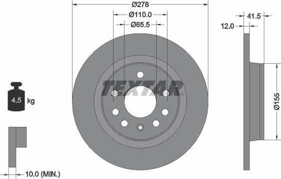 Textar 92118500 - Kočioni disk www.molydon.hr