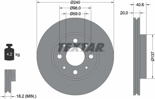 Textar 92118003 - Kočioni disk www.molydon.hr