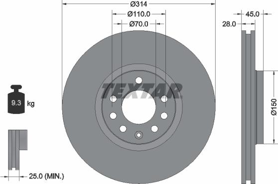 Textar 92118803 - Kočioni disk www.molydon.hr