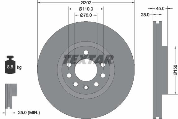 Textar 92118303 - Kočioni disk www.molydon.hr