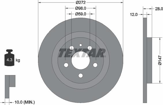 Textar 92118200 - Kočioni disk www.molydon.hr