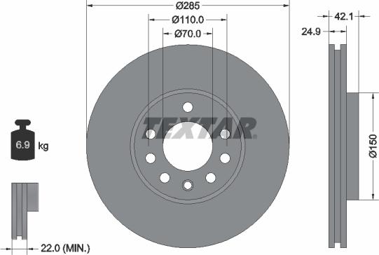 Textar 92118705 - Kočioni disk www.molydon.hr