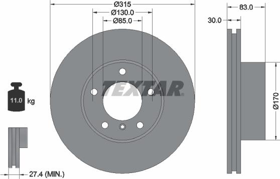 Textar 92113403 - Kočioni disk www.molydon.hr