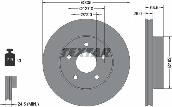 Textar 92113603 - Kočioni disk www.molydon.hr