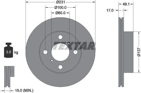 Textar 92113300 - Kočioni disk www.molydon.hr