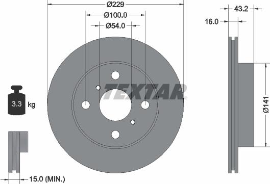 Textar 92113200 - Kočioni disk www.molydon.hr